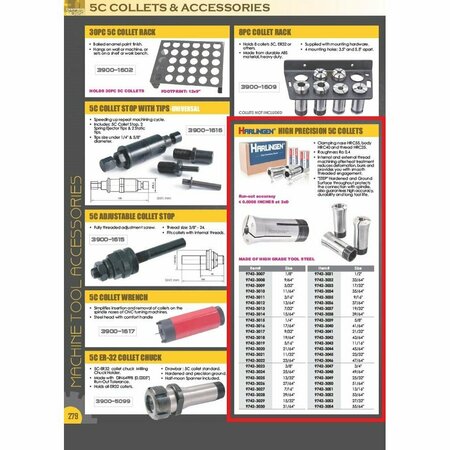 Hhip Harlingen 1 in. High Precision 5C Collet 9742-3063